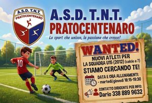 Ricerca atleti per calcio ASD TNT Pratocentenaro